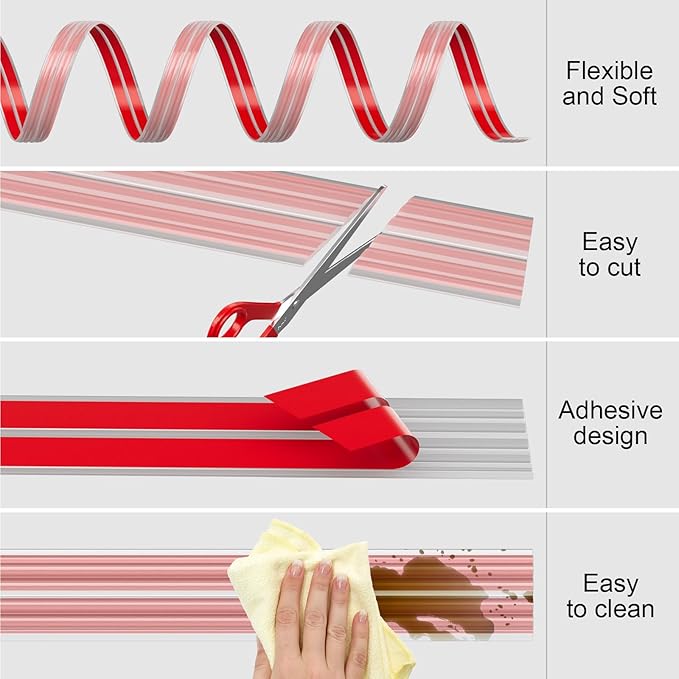 20FT Flexible Wall Corner Protector Moulding Trim, Peel and Stick Inside & Outside Wall Corner Guards Edge Protector,Self Adhesive Molding Trim Strip for Edge Ceiling