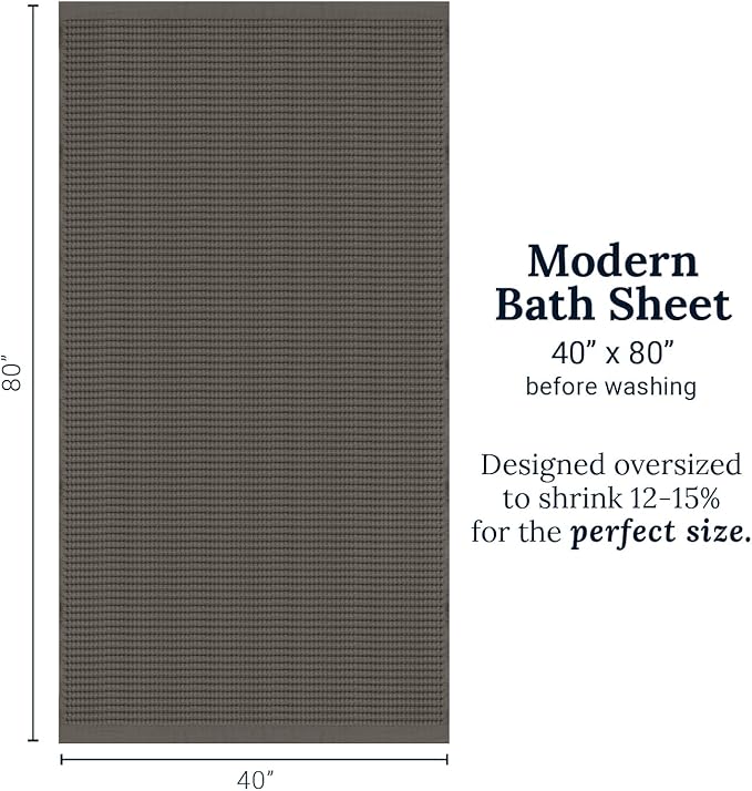 GILDEN TREE Waffle Bath Sheet Quick Dry Towel, Thin Luxury Bath Towels, 40x80 Large Bath Towels 2 Pack Bath Sheets, Modern Style (Stone)