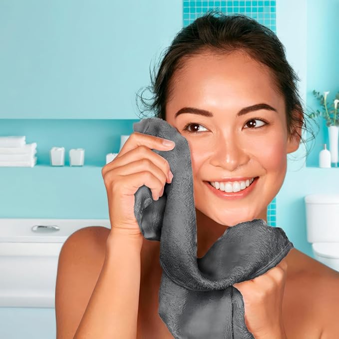 Wealuxe Dark Gray Washcloths 48 Pack - 600 GSM 100% Ring-Spun Cotton Wash Cloths for Showering, Highly Absorbent and Soft | 12x12 Inches
