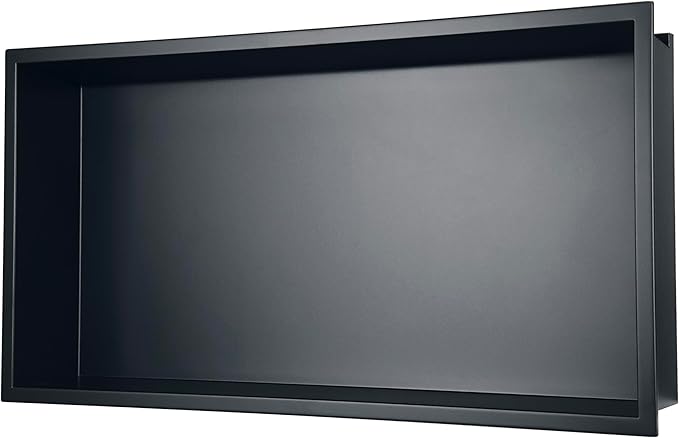Shower Niche 24"x12",No Tile Needed,Stainless Steel Niche Bathroom for Shower Wall,Matte Black ( 24 x 12 in)