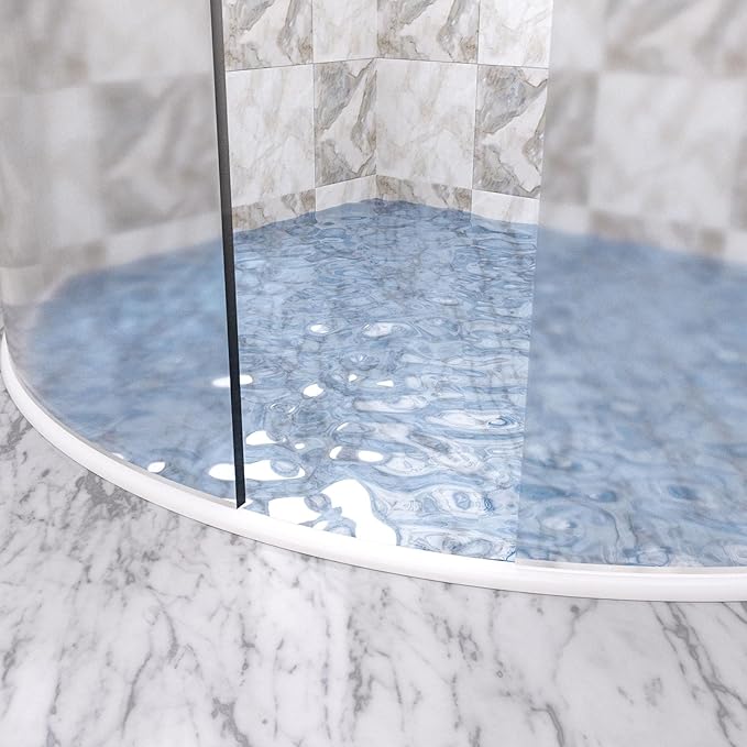 98" Shower Threshold Water Dam, Self-Adhesive Shower Barrier and Kitchen Water Stopper sealing Retention System Rubber Shower Guard Dam for Dry And Wet Separation Caulk Seal Strip Edge Trim