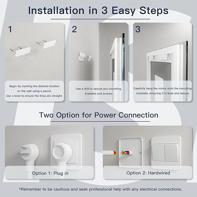 ISKM 32'' x 32'' LED Mirror for Bathroom Lighted Vanity Mirror for Wall Front Lights + Backlit LED Bathroom Mirror Anti-Fog Tempered Glass ETL Listed