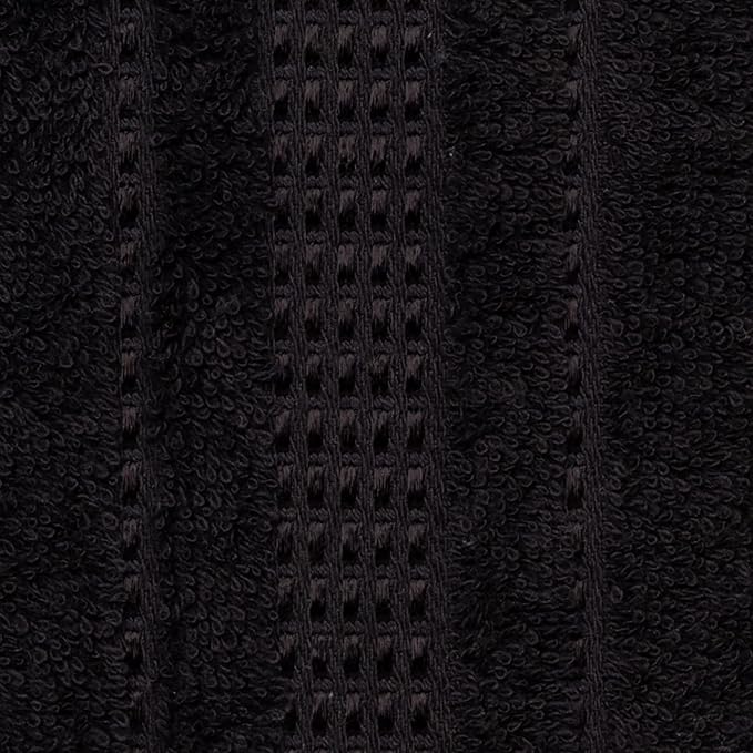 Melissa Linen, 4 Piece Washcloths Set, 100% Turkish Cotton Towels for Body and Face Towels, 12 in x 12 in, Absorbent, Quick Dry, Durable and Soft, Baby Wash Cloths, Wash Rags for Kitchen, Jet Black