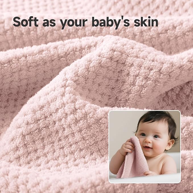 REDKISS Pink Towel Set, 6 Piece Premium Soft Bath Towel Set, Highly Absorbent Luxury 6-Pack with 2 Bath Towels, 2 Hand Towels, 2 Washcloths for Bathroom, Gym, Hotel, and Spa Daily Use