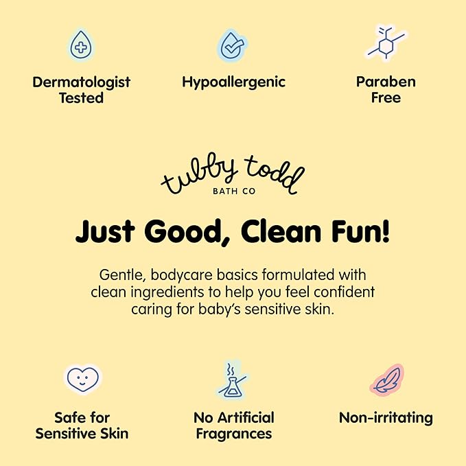 TUBBY TODD 3-Step Baby Bath & Skincare Routine - The Regulars Bundle - 2oz Baby Shampoo and Body Wash, 2oz Everyday Lotion & 1oz All Over Ointment - Fragrance-Free