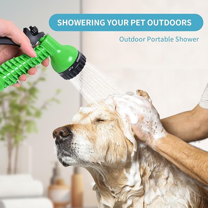 Portable Shower Blue 5L with 7 Spray Modes, Hand Press with Removable Hose and Shower Head