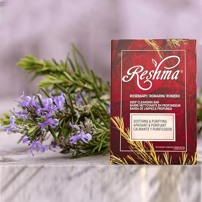Reshma Beauty Rosemary Soap | Infused with Rosemary Oil and Olive Oil | Anti-Aging Face & Body Soap Bar |Suitable for Normal to Dry Skin | Calming and Rejuvenating |(Pack Of 12)