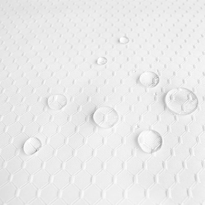 AooHome 36x72 Inch Shower Curtain, Stall Size Fabric Weave Waffle Bathroom Curtain with Hooks, Weighted Hem, Heavy Duty, Water Repellent, 36 Width by 72 Height, White