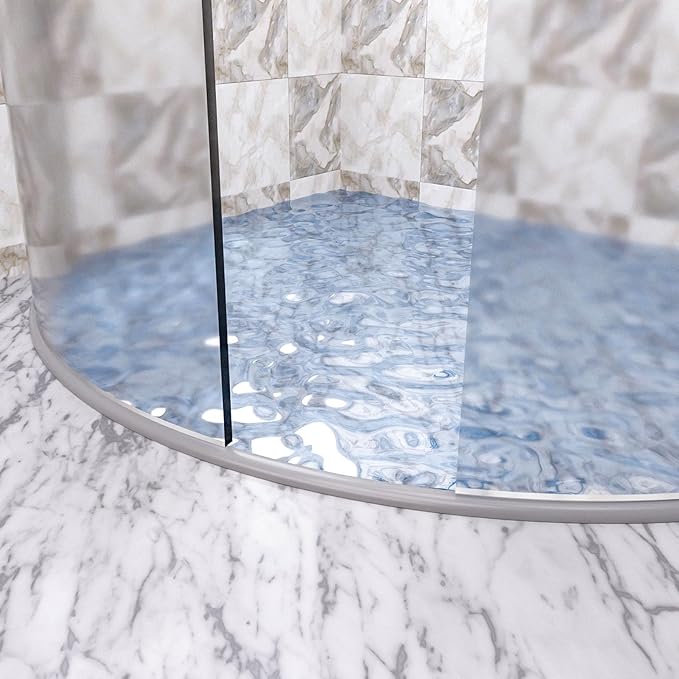 39" Shower Threshold Water Dam, Self-Adhesive Shower Barrier and Kitchen Water Stopper sealing Retention System Rubber Shower Guard Dam for Dry And Wet Separation Caulk Seal Strip Edge Trim