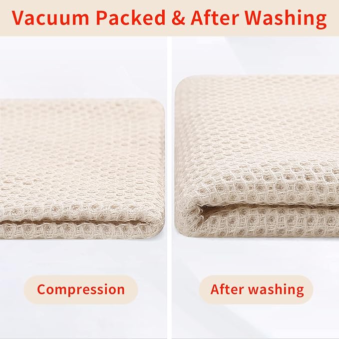 Homaxy 100% Cotton Waffle Weave Kitchen Dish Towels, Ultra Soft Absorbent Quick Drying Cleaning Towel, 13 x 28 Inches, 8-Pack, Multicolor