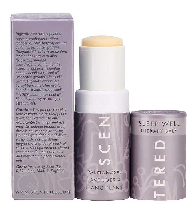 Scentered Aromatherapy Balm Stick - Sleep Well Lavender Essential Oil Roll On to Help Sleep - Natural Sleep Aid with Palmarosa & Ylang Ylang - Self-Care Stocking Stuffers for Women