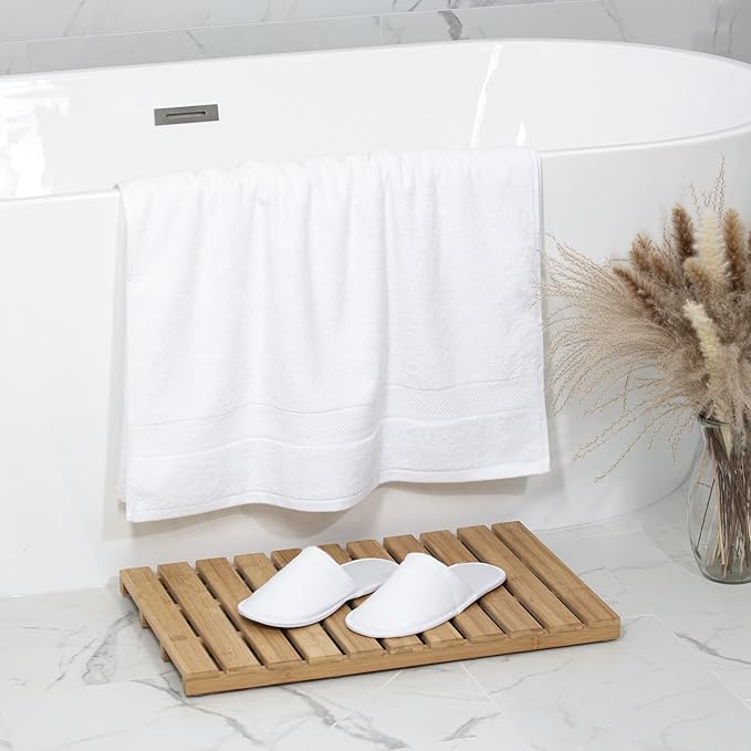 Cloudura Bath Towels Set of 4(White)-100% Cotton | Quick Dry | Lightweight | Thick, Hotel Quality,(27'x54’)-Soft & Absorbent