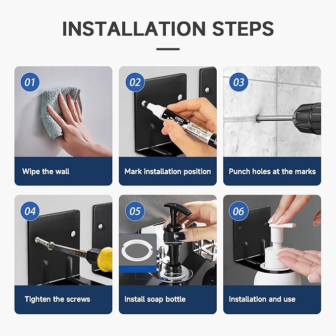LEFTSTARER 4Pcs Soap Dispenser Wall Mount Bottle Holder, Shampoo Holder for Shower Wall for Soap/Lotion/Detergent/Shower Gel Container Dispenser Holder for Kitchen Bathroom Toilet (4pcs Silver)
