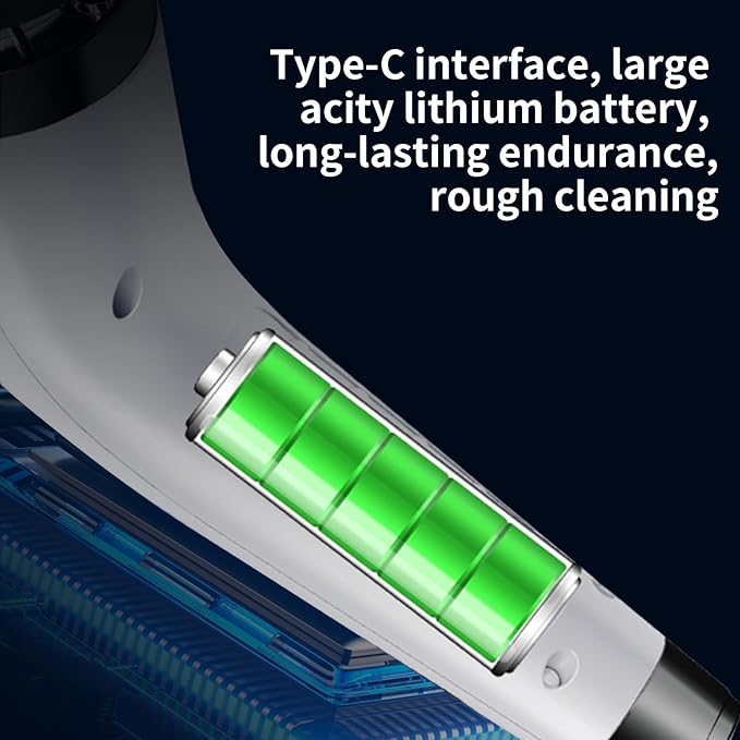 Rechargeable Electric Spin Scrubber, Waterproof Power Cleaner with 7 Brush Heads,1 Window Squeegee,2 Speeds Adjustable Long Handle for Bathroom, Floor, Shower, Tile & Kitchen Cleaning (White)