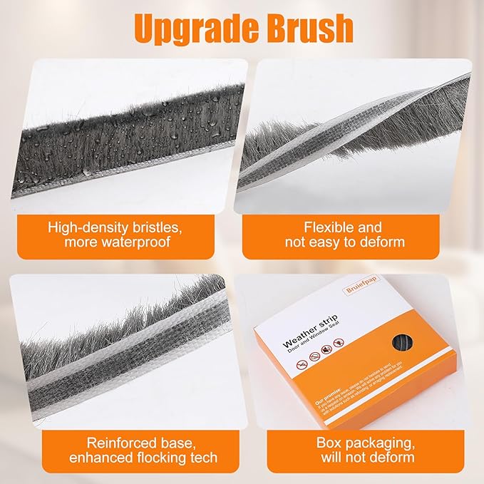 40FT Self-Adhesive Weather Stripping Seal for Door Frames and Sliding Windows, Weatherstripping for Soundproofing, Dustproof, Window Insulation for Winter, 0.35'' Wide x 0.35'' Thick, Grey