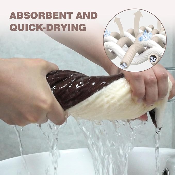 YoulerTex Luxury Decorative Hand Towels Bathroom: 2 Packs 14X30 100% Cotton Turkish Absorbent Soft Face Towel Set for Boho Bathroom Decor Kitchen Hotel Spa Farmhouse Guest Tea Gift (Brown, 14"x30")