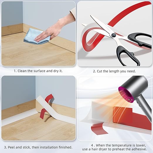 Flexible Quarter Round Molding Trim Peel and Stick 472Inch White,Small Self Adhesive Silicone Shoe Moulding,Bendable Mini Waterproof Caulk Strip for Baseboard,Wall,Bathtub,Floor,Bathroom,Crown
