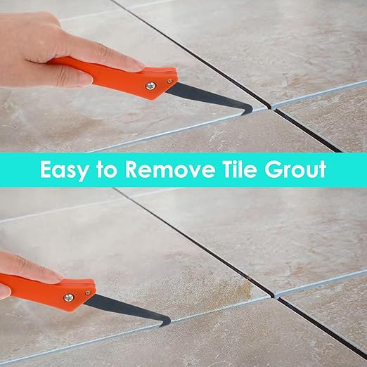 25-Piece Premium Grout Removal Tool Kit – Heavy-Duty Tile Grout Saw, Caulking Removal Tools with 13 Extra Blades & Finishing Accessories