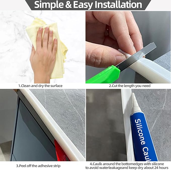 67 Inch Collapsible Shower Threshold Water Dam Barrier,Self Adhesive Silicone Shower Water Bathtub Splash Guard Bathroom Kitchen Water Stopper Blocker for Dry and Wet Separation Seal Strip Edge Trim