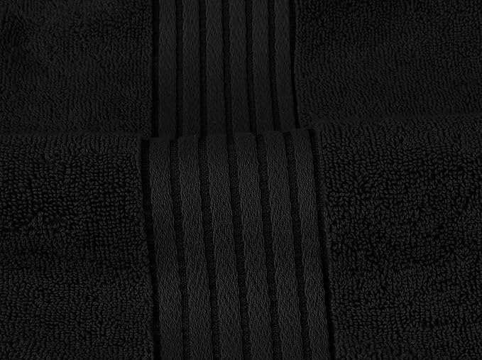 Utopia Towels 48-Piece Premium Towel Set, 12 Bath Towels, 12 Hand Towels, and 24 Wash Cloths, 100% Ring Spun Cotton Highly Absorbent Towels for Bathroom, Sports, and Hotel (Black)