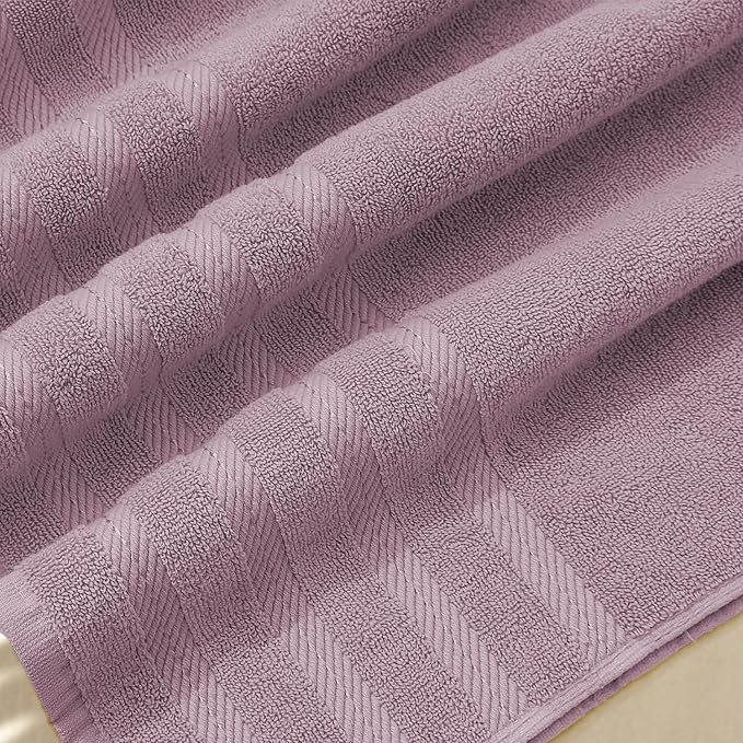 Hearth & Harbor Luxury Hand Towels - 100% Ring Spun Cotton Hand Towels for Bathroom, Shower, Spa, Soft & Absorbent Towels, 4 Piece Set, Dusty Purple