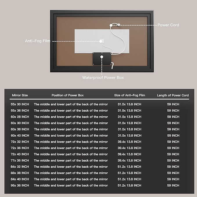 ISKM Framed LED Mirror for Bathroom 77"x36", Dimmable LED Bathroom Mirror with Lights, Anti-Fog, Front and Backlit Lighted Mirror 3-Colors, Shatterproof, Memory Function
