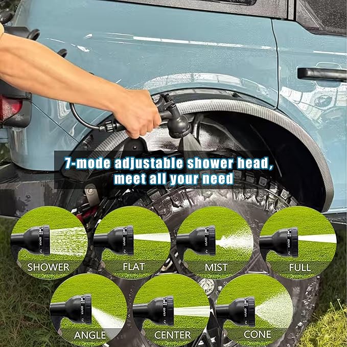 8Gallon Pressurized Water Tank,Portable Aluminum Camping Shower Water Storage with Spray Hose for Overland Off-Road Vehicles, Pick-up Trucks,Outdoor Activities Water Supply.