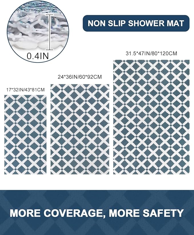 Bathtub Mat Non Slip - Anti Slip Shower Mat, Quick Drying Bath Tub Mats, Soft PVC Loofah Foot Massage Mat, Bath Mat for Shower, Tub, Bathroom, Floor, Kitchen, Pool, Hotel
