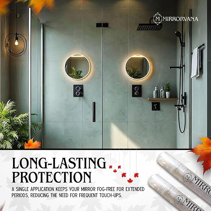 MIRRORVANA Anti Fog Spray for Shower Mirror (1 Bottle) - Maintains Fog Free Bathroom Shaving Mirrors for Men and Women - Long-Lasting Protection from Fogging for a Crystal Clear Reflection (7 ml)
