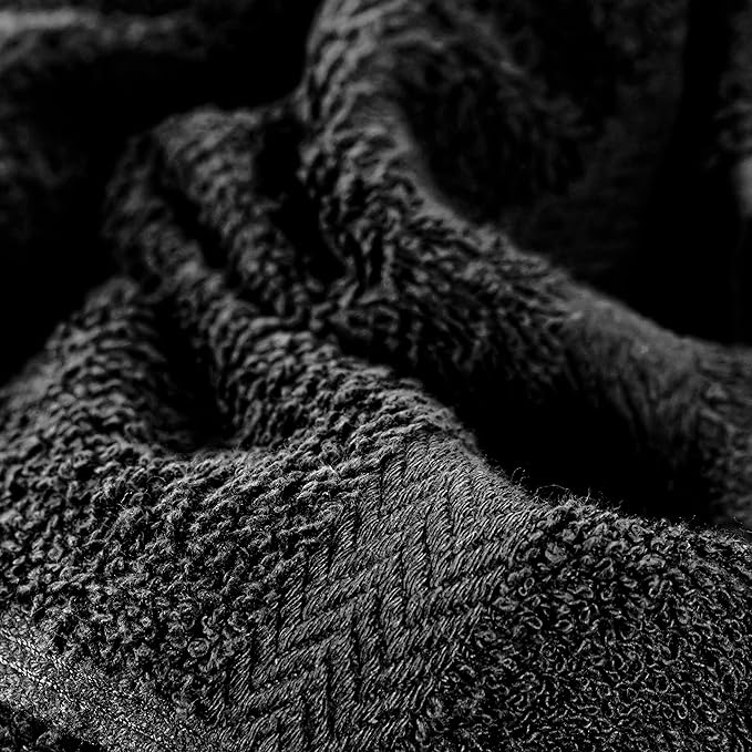 SIMPLI-MAGIC 79178 Cotton Hand Towels, 16"x27", Black, Not Bleach Proof, 12 Count