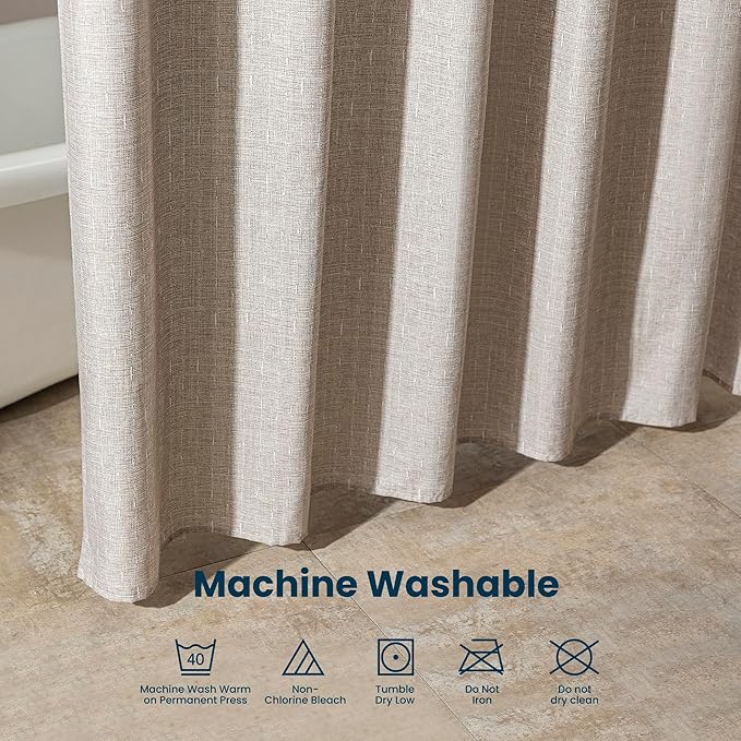 SLEEP ZONE Beige Shower Curtain Waterproof Curtains for Bathroom Decor Bathtub Geometric Shower Curtain 72" × 72"