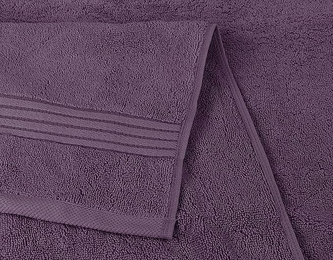 Utopia Towels 8 Piece Premium Towel Set, 2 Bath, 2 Hand, and 4 Washcloths, 100% Ring Spun Cotton, Highly Absorbent Towels for Bathroom, Sports, and Hotel, Plum