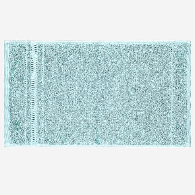 Melissa Linen Fingertip Towels 4 Pack, 100% Turkish Cotton, Small Hand Towels for Body and Face, 12 x 18 in, Soft and Absorbent, Quick Dry, (Aqua Green Fingertip Towels)