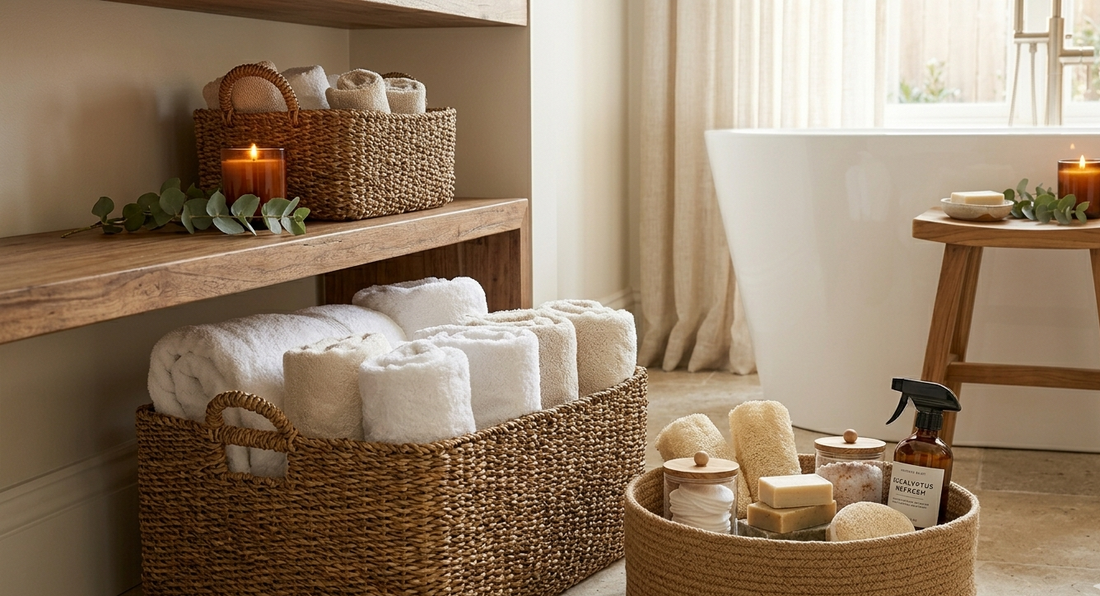Chic Storage: Creative Ways to Use Woven Baskets for a Tidy Bathroom