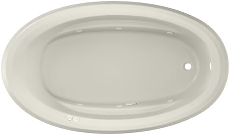 Jacuzzi SIGNATURE Acrylic Drop-In Bathtub, Heated Jet Massage Tub, Slip Resistant, Right Drain Placement, 71" (L) x 41" (W), Oval, Oyster