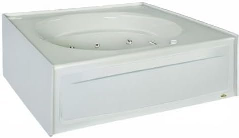 JACUZZI SIGNATURE Acrylic Removable Skirted Soaking Bathtub, Slip Resistant, Right Drain Placement, 60” (L) x 42” (W), Oval in Rectangle Design, Oyster