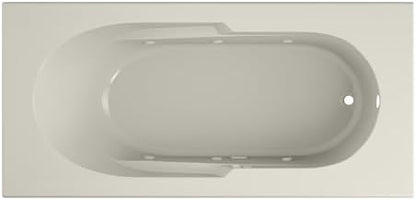 Jacuzzi SIGNATURE Acrylic Drop-In Bathtub, Jet Massage Tub, Slip Resistant, Right Drain Placement, 72" (L) x 36" (W), Rectangle, Oyster