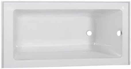 Fine Fixtures Acrylic, Fiberglass Alcove Soaking Bathtub with Integral Apron Front - Drain Included (48" x 32", Right Hand, White)