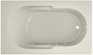 Jacuzzi SIGNATURE Acrylic Drop-In Bathtub, Jet Massage Tub, Slip Resistant, Right Drain Placement, 60" (L) x 36" (W), Rectangle, Oyster