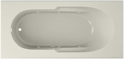 Jacuzzi SIGNATURE Acrylic Drop-In Bathtub, Jet Massage Tub, Slip Resistant, Left Drain Placement, 72" (L) x 36" (W), Rectangle, Oyster