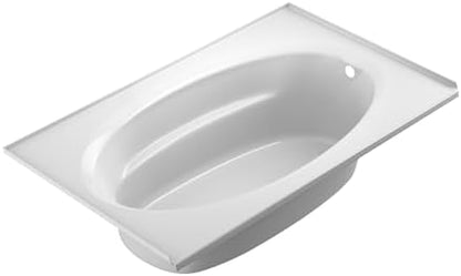 Jacuzzi SIGNATURE Acrylic Drop-In Bathtub, Soaking Sanctuary, Slip Resistant, Right Drain Placement, 60" (L) x 42" (W), Oval In Rectangle, 3-Tile Flange, White