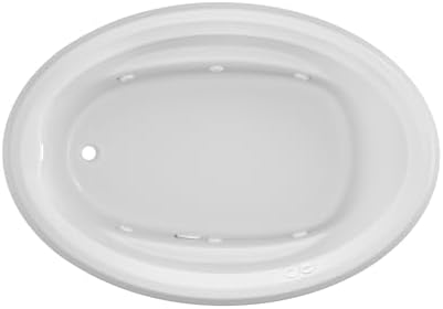 Jacuzzi SIGNATURE Acrylic Drop-In Bathtub, Heated Jet Massage Tub, Slip Resistant, Left Drain Placement, 59" (L) x 41" (W), Oval, White