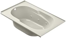 Jacuzzi SIGNATURE Acrylic Drop-In Bathtub, Jet Massage Tub, Slip Resistant, Left Drain Placement, 60" (L) x 36" (W), Rectangle, 3-Tile Flange, Oyster