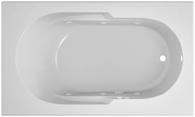 Jacuzzi SIGNATURE Acrylic Drop-In Bathtub, Jet Massage Tub, Slip Resistant, Right Drain Placement, 60" (L) x 36" (W), Rectangle, White