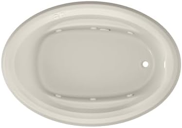 Jacuzzi SIGNATURE Acrylic Drop-In Bathtub, Jet Massage Tub, Slip Resistant, Right Drain Placement, 59" (L) x 41" (W), Oval, Oyster