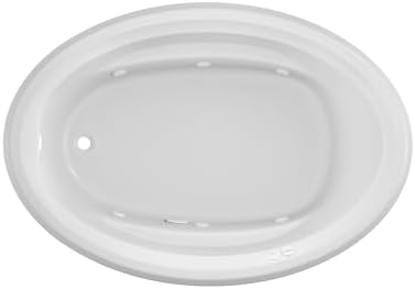 Jacuzzi SIGNATURE Acrylic Drop-In Bathtub, Jet Massage Tub, Slip Resistant, Left Drain Placement, 59" (L) x 41" (W), Oval, White