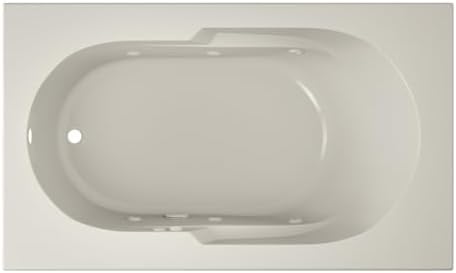 Jacuzzi SIGNATURE Acrylic Drop-In Bathtub, Jet Massage Tub, Slip Resistant, Left Drain Placement, 60" (L) x 36" (W), Rectangle, Oyster