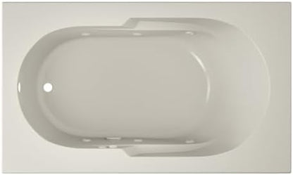 Jacuzzi SIGNATURE Acrylic Drop-In Bathtub, Jet Massage Tub, Slip Resistant, Left Drain Placement, 60" (L) x 36" (W), Rectangle, Oyster