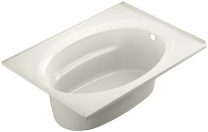 Jacuzzi SIGNATURE Acrylic Drop-In Bathtub, Jet Massage Tub, Slip Resistant, Right Drain Placement, 60" (L) x 42" (W), Oval In Rectangle, Oyster