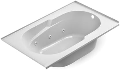 Jacuzzi SIGNATURE Acrylic Drop-In Bathtub, Jet Massage Tub, Slip Resistant, Right Drain Placement, 60" (L) x 36" (W), Rectangle, White